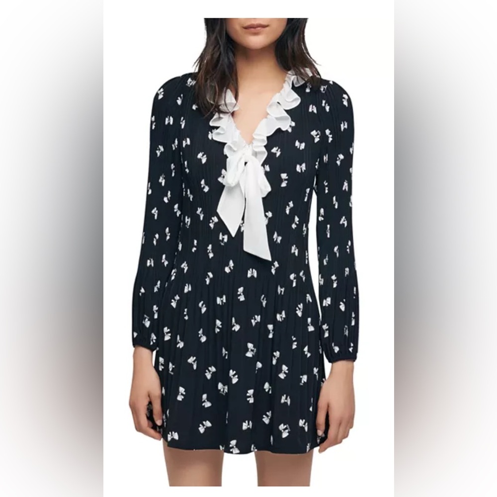 Firm Price! Maje Rockale Knot Print Pleated Mini Dress